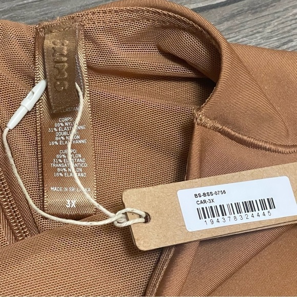 SKIMS All-in-One Long Sleeve Mid Thigh Jumpsuit CARAMEL Style# BS-BSS-0756 Sz 3X - Picture 9 of 12